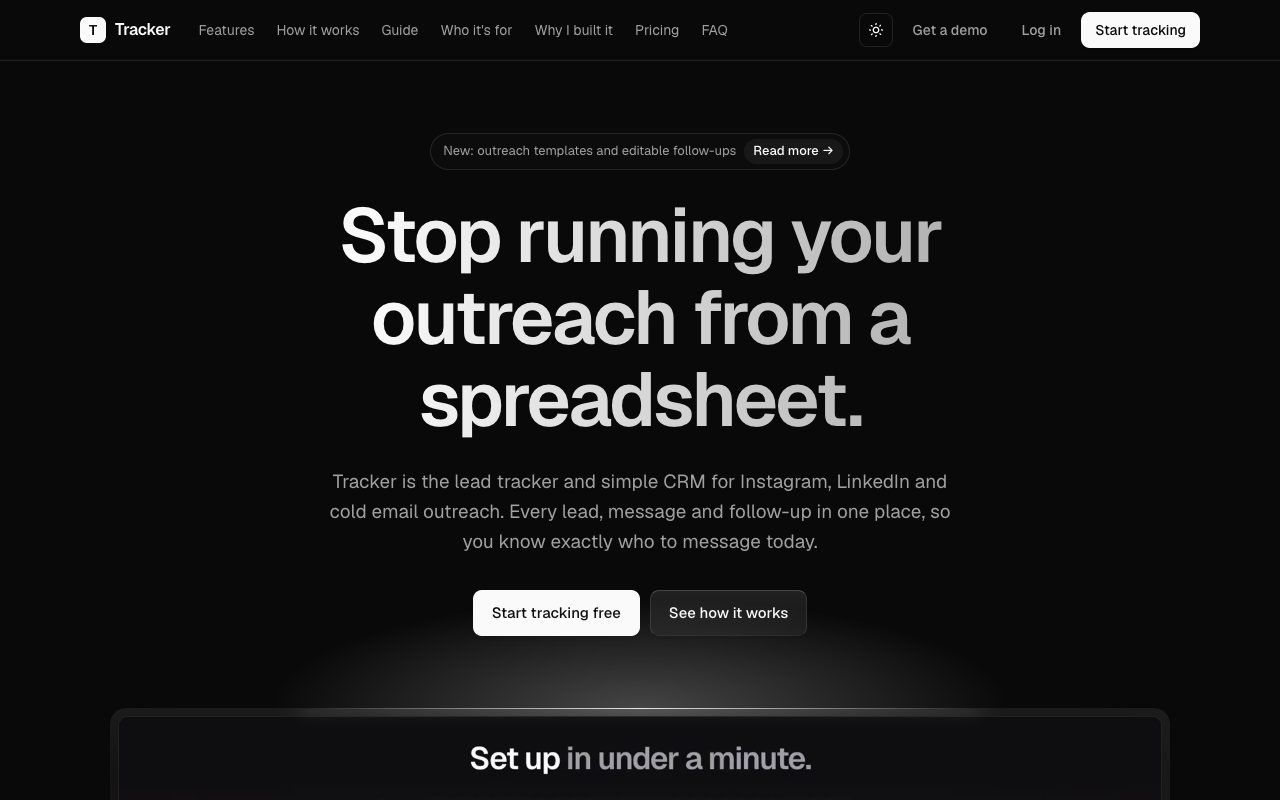 Tracker screenshot - developed by InfoSized